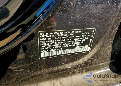 2018 Volkswagen Passat S from USA, damaged, VIN 1VWAA7A32JC025479